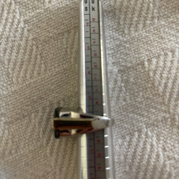 Vintage SETA Silver and Gold with Emerald Cut Dark Purple Stone Ring Size 6 - Picture 8 of 8